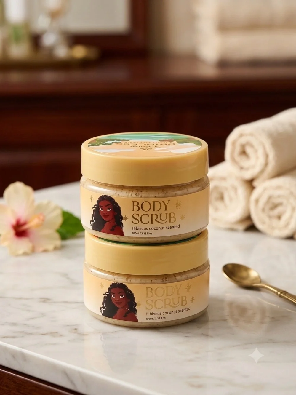 Body Scrub - Hibiscus Coconut Scented (Yellow)